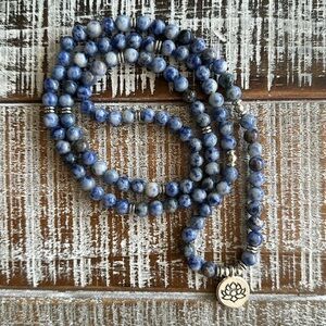 Reiki Infused Sodalite Mala Beads Wrap Bracelet Necklace Meditation Yoga